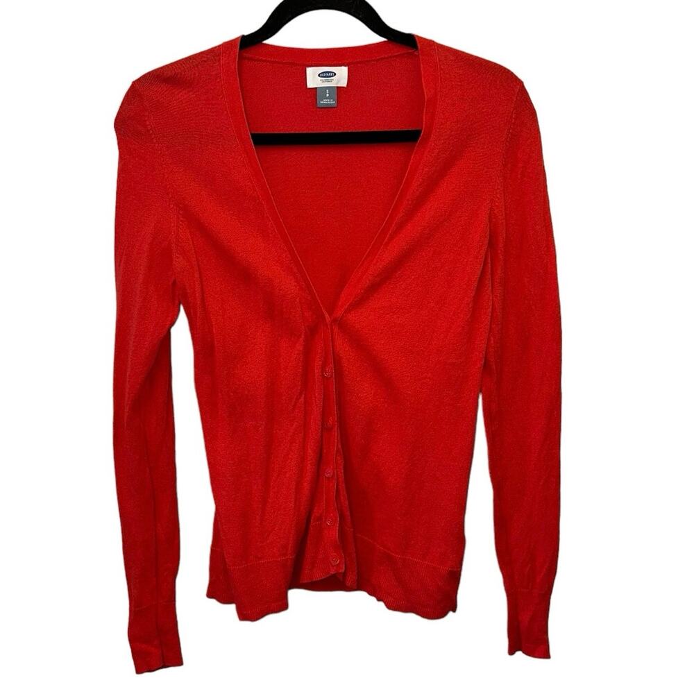 Old Navy Red Button Front Cardigan Sweater Long Sleeve Small